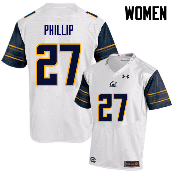 Women #27 Erik Phillip Cal Bears (California Golden Bears College) Football Jerseys Sale-White - Click Image to Close